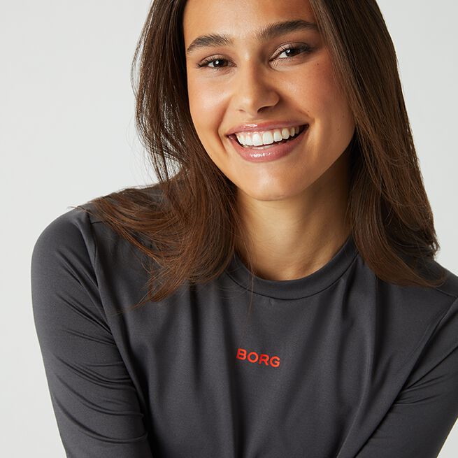 Borg Long Sleeve T-Shirt, Asphalt