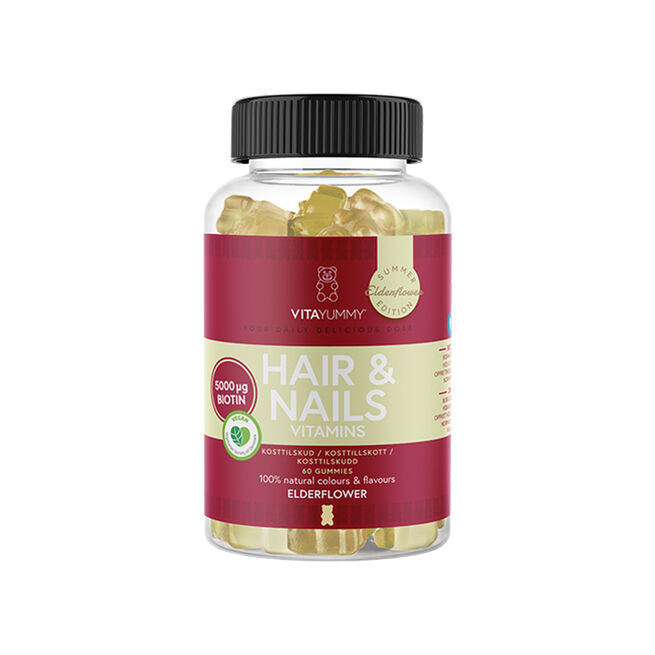 Hår & Negle Gummies Hyldeblomst 60 stk