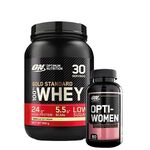 Optimum Nutrition 100% Whey Gold Standard Vassleprotein 908 g + Opti Women 60 caps