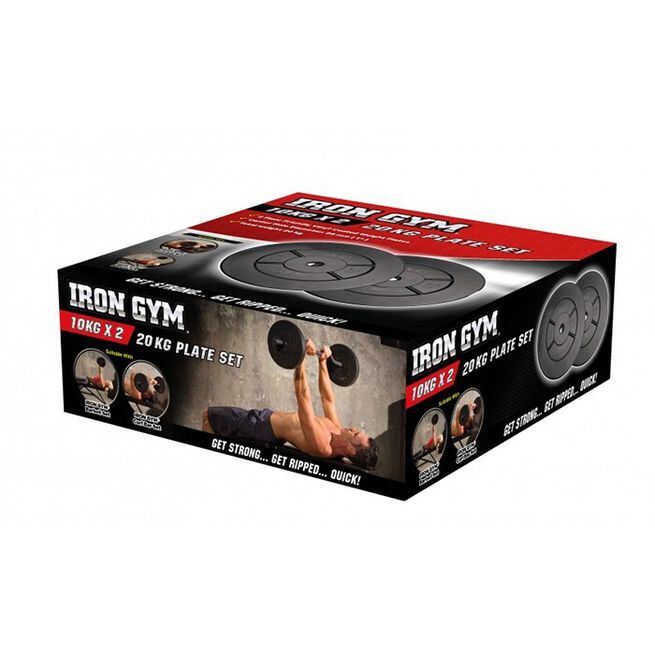 Iron Gym 20kg Plate Set, 10kg x 2 (Add ons) 