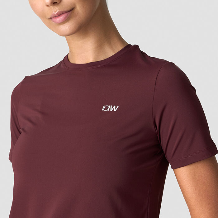 Training T-Shirt High Neck Wmn, Burgundy