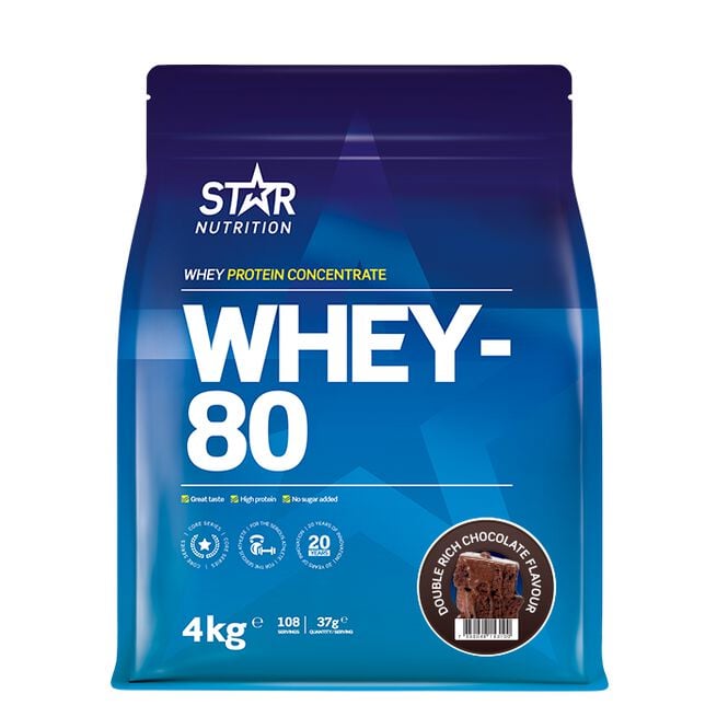 Whey-80 Valleprotein 4 kg Double Rich Chocolate