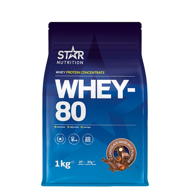 Whey-80 Valleprotein 1 kg Chocolate Hazelnut