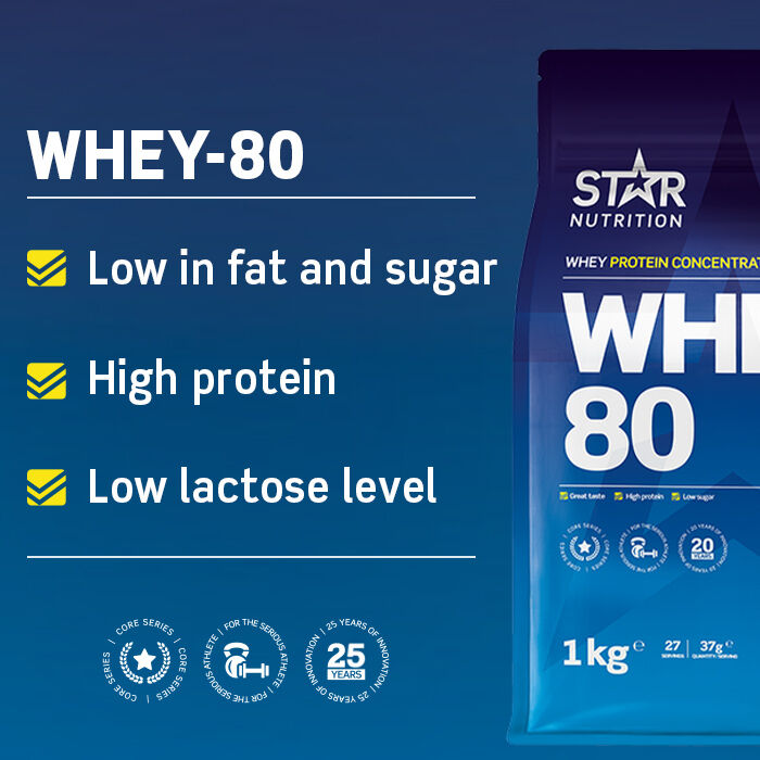 Whey-80 Valleprotein 1 kg Double Rich Chocolate