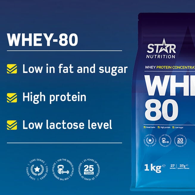 Whey-80 Valleprotein 1 kg Double Rich Chocolate
