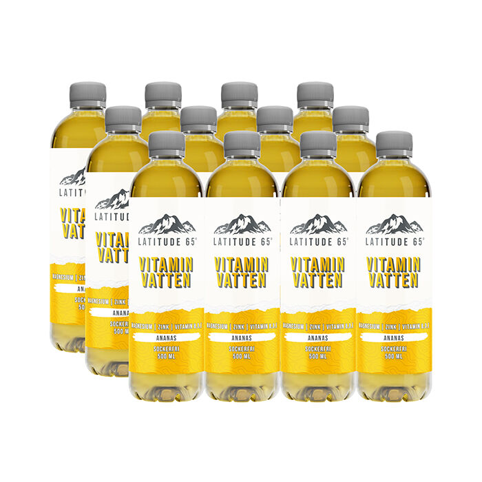 12 x Latitude 65, Vitaminvatten, 500 ml Ananas