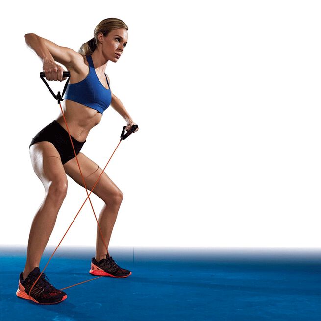 Modstandsslange Træningsbånd Med Håndtag