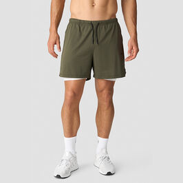 ICIW Stride 2-in-1 Shorts, Army Stride 2-in-1 Shorts, Army
