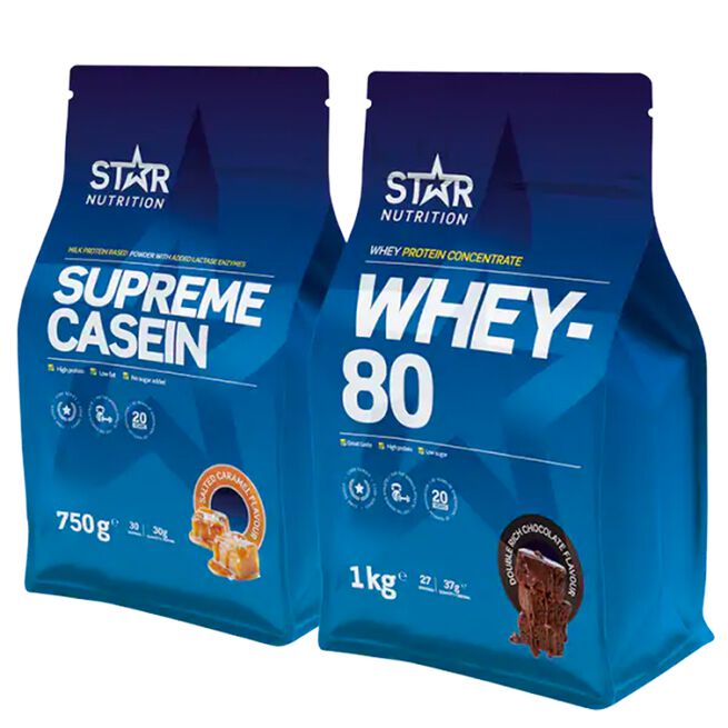 Dag- og natpakke Valleprotein + Kasein