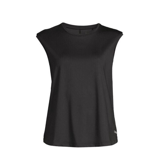 Laser Mesh Muscle Tank, Black