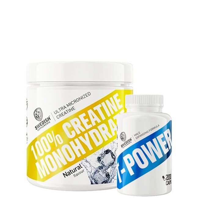 Kreatinmonohydrat 250 g + T-Power Testo DAA 200 kapsler