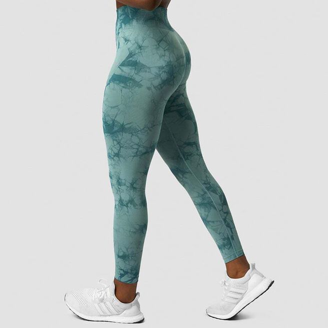 ICIW Define Seamless Tie Dye Tights, Teal