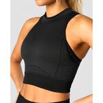 ICANIWILL Signature Seamless Cropped Tank Top, Black