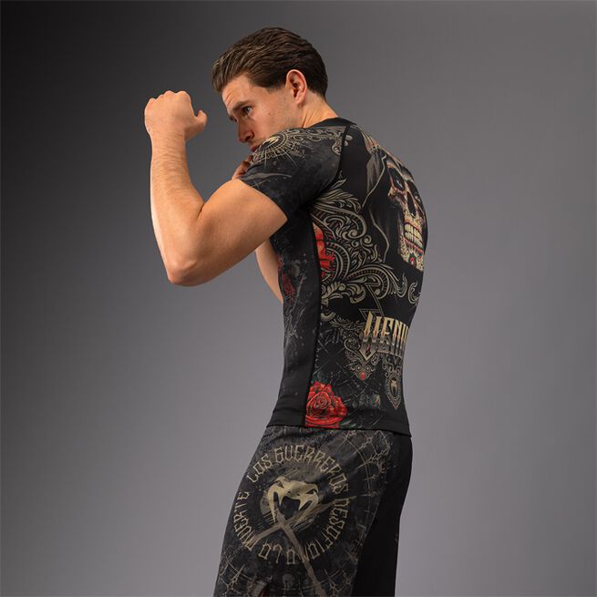 Santa Muerte 5.0 Kortærmet Rashguard Sort Guld