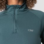 ICANIWILL Define Cropped 1/4 Zip Adjustable, Jungle Green
