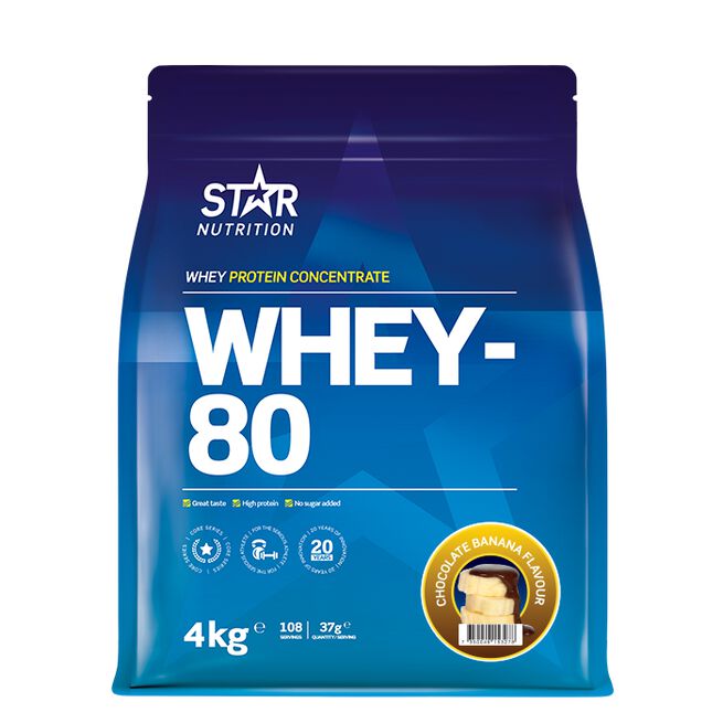 Whey-80 Valleprotein 4 kg Chokladbanan