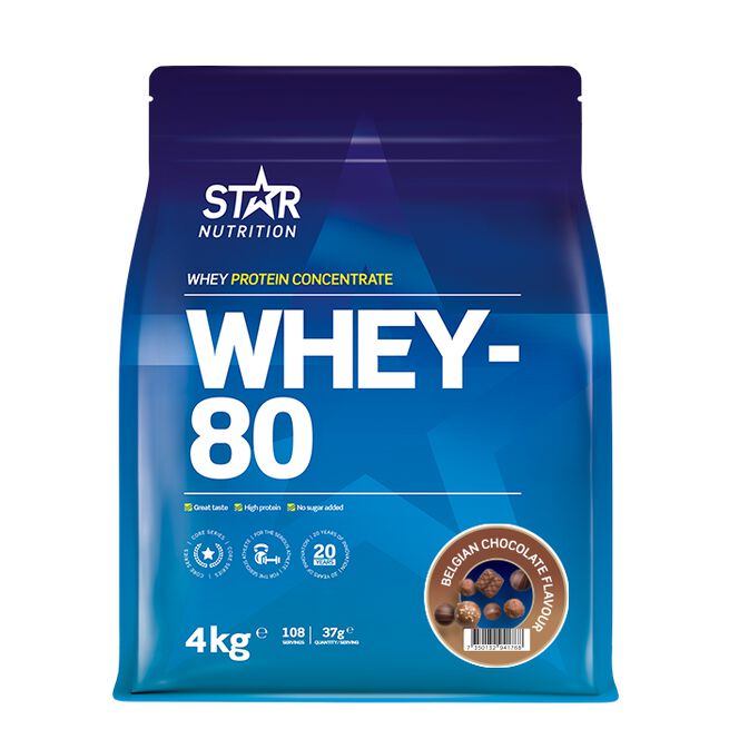 Whey-80 Valleprotein 4 kg Belgian Chocolate (NEW)