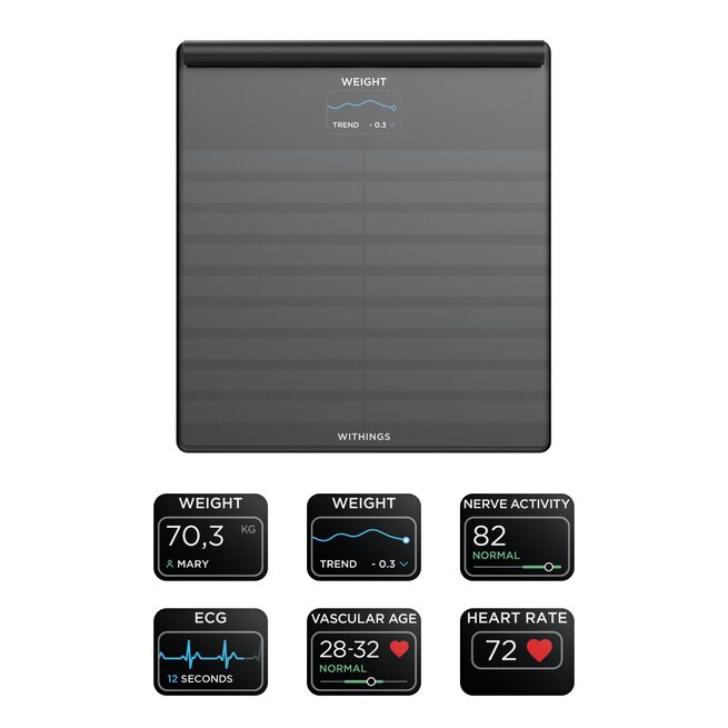 Body Scan Diagnostisk Personvægt Sort