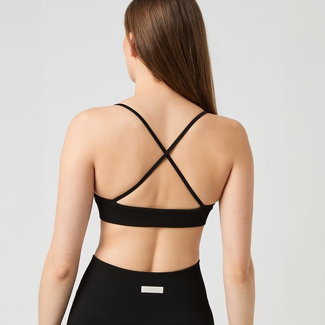 Seamless Ribbed Stropløs BH Sort