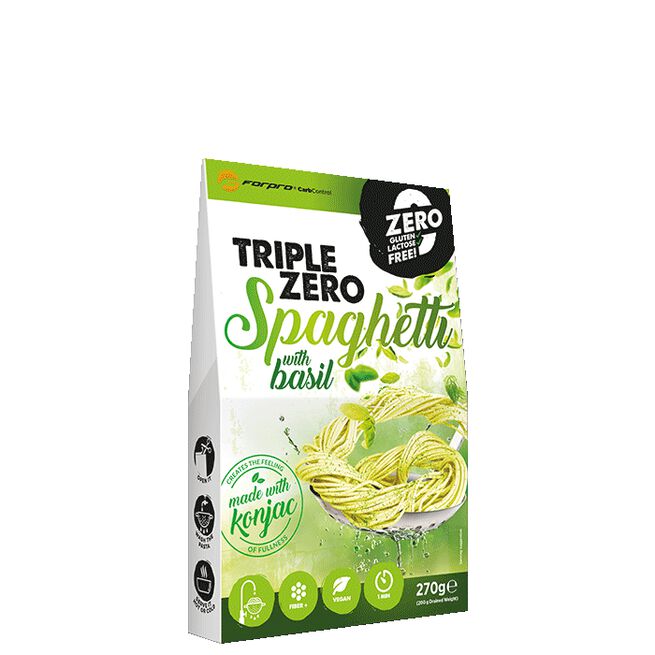 Triple Zero Pasta Low Calorie Spaghetti Basilikum 270 g