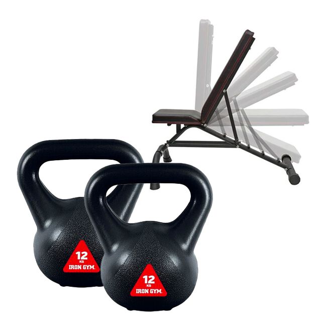 Kettlebells 2 stk inklusive Træningsbænk