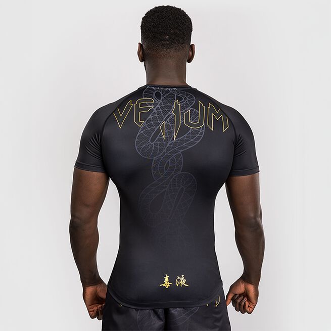 Serpenti Rashguard Kortærmet Sort Sølv Guld