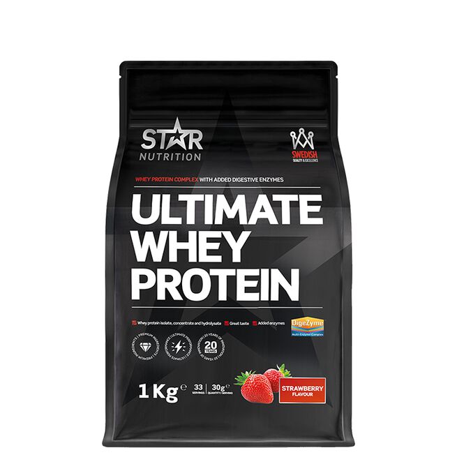 Ultimate Whey Valleprotein 1 kg Strawberry