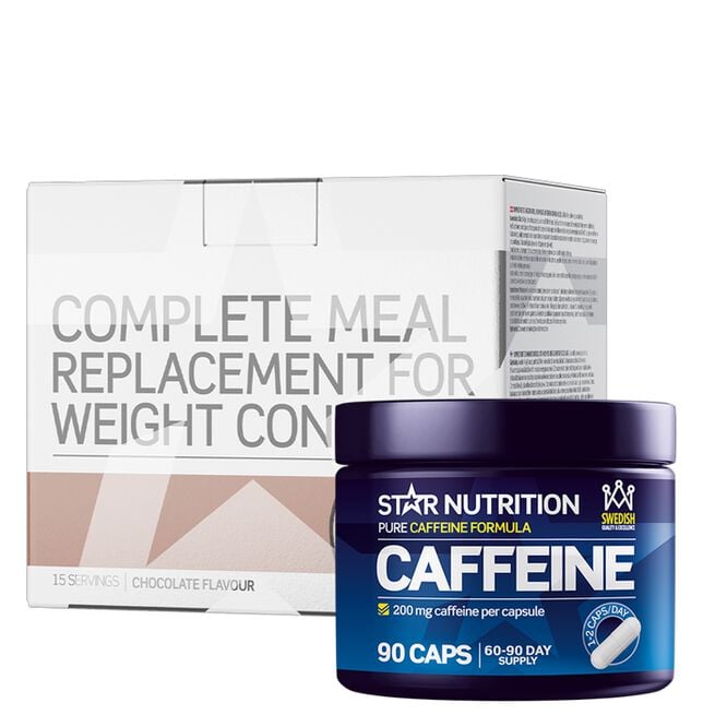 Complete Meal Måltidserstatning vægtkontrol + koffeintabletter 200 mg 90 kapsler