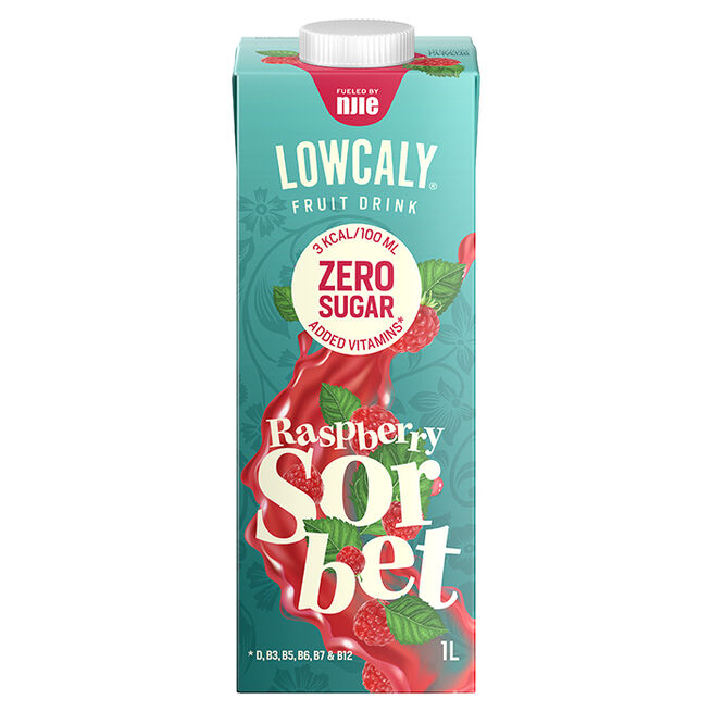 Lowcaly Frugtdrik 1000 ml Raspberry Sorbet