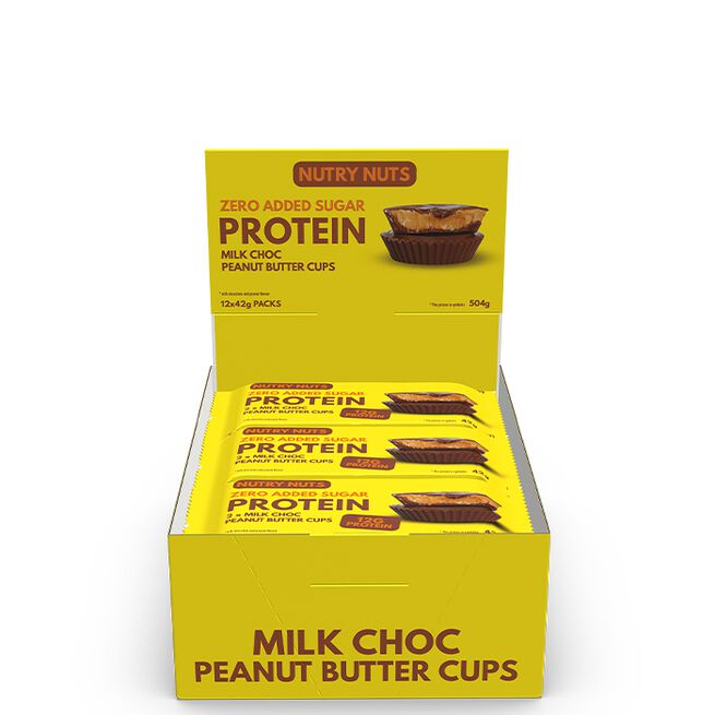 Låda Nutry Nuts Protein Peanut Butter Cups 42 g Milk Chocolate