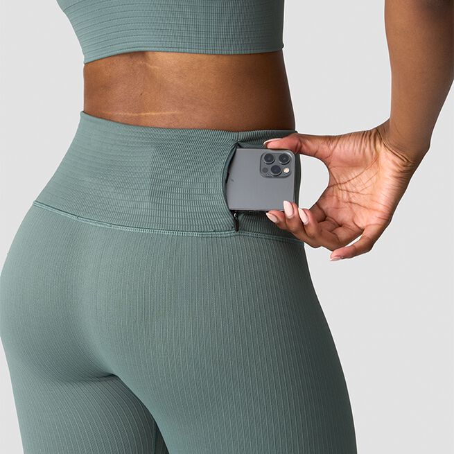 Ribbed Define Seamless Pocket Tights, Racing Green