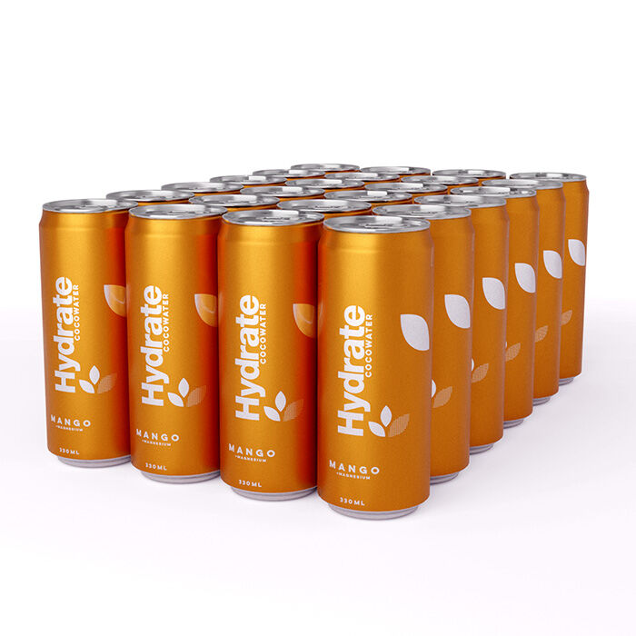 24 x Hydrat kulsyreholdig kokosvand kasse 330 ml Mango