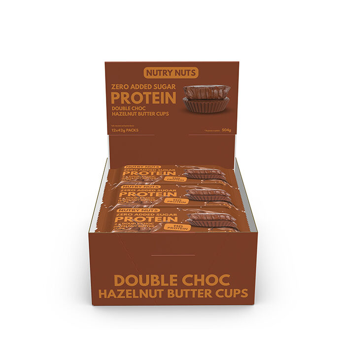 L&aring;da Nutry Nuts Protein Peanut Butter Cups 42 g Double Choc Hazelnut