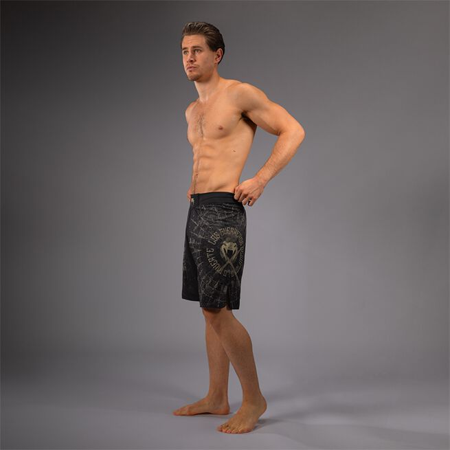 Santa Muerte 5.0 Fight Shorts Sort Guld