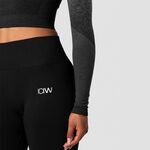 ICANIWILL Ombre Seamless LS Crop Top Graphite Melange