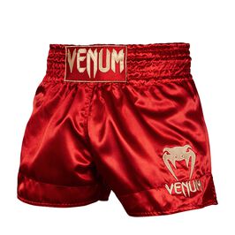 Venum Classic Muay Thai Short Bordeaux/Gold, L  Klassiske Muay Thai Shorts Rød/Guld