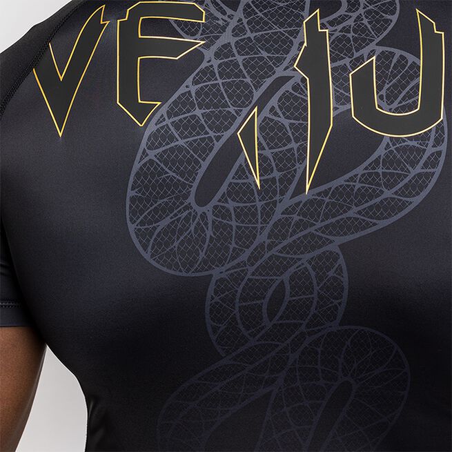 Serpenti Rashguard Kortærmet Sort Sølv Guld