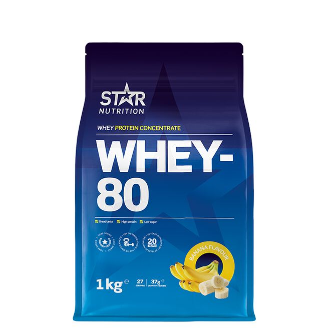 Whey-80 Valleprotein 1 kg Banan
