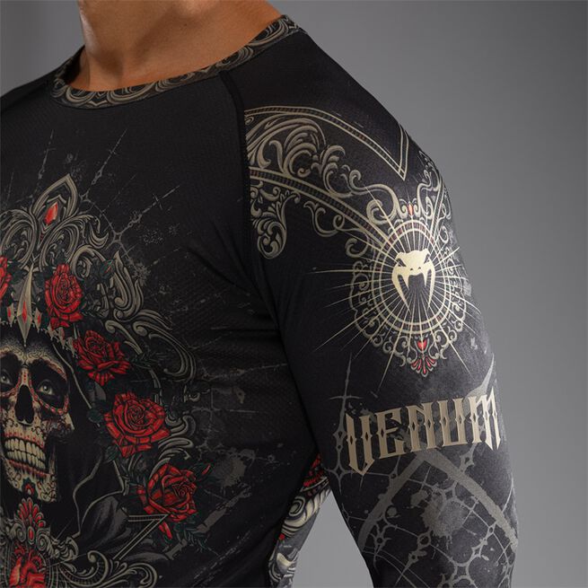 Santa Muerte 5.0 Langærmet Rashguard Sort Guld