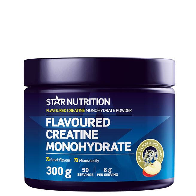 Kreatinmonohydrat med smag 300 g Apple Elderflower - NEW
