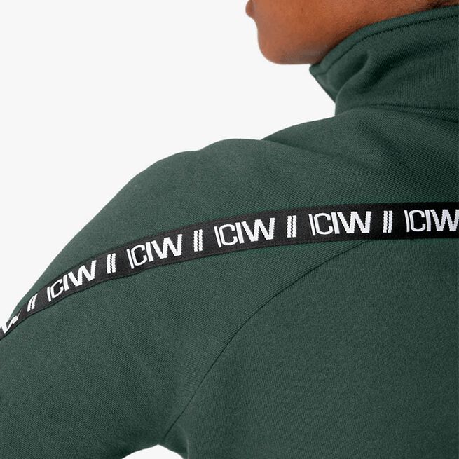 ICANIWILL Essential Cropped Logo Sweater, Moss