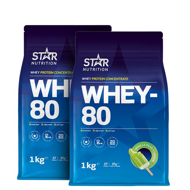 2 x Whey-80 Valleprotein 1 kg