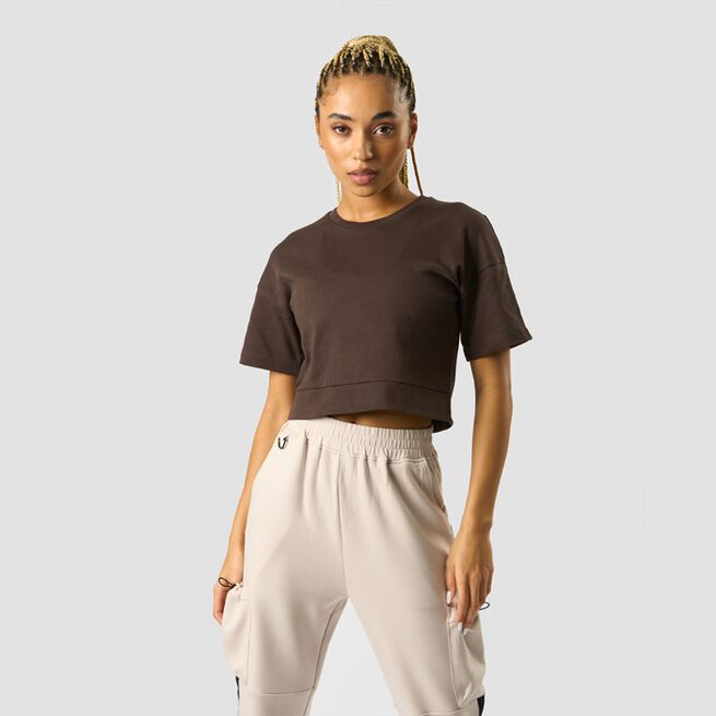 ICANIWILL Stance Cropped T-shirt, Dark Brown