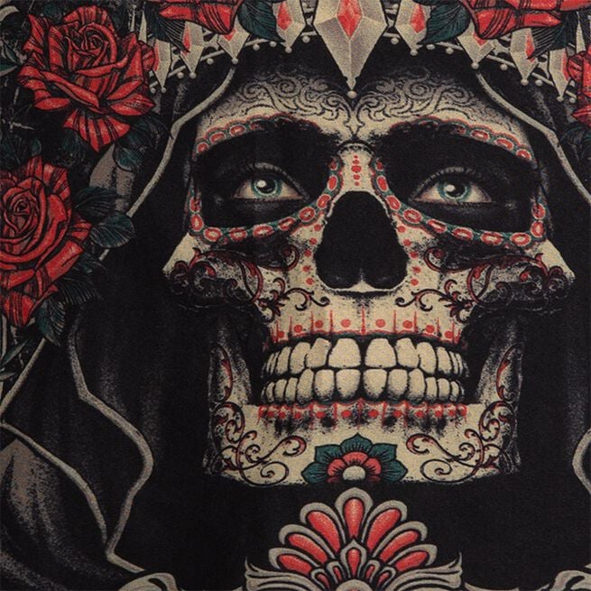 Santa Muerte 5.0 Fight Shorts Sort Guld