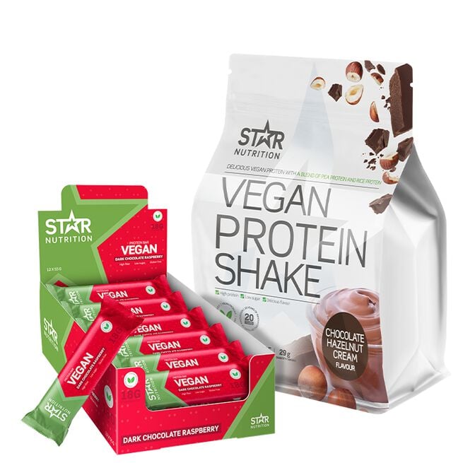 Vegansk proteinpulver + veganske proteinbarer