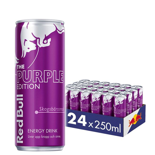 24 x Red Bull Energidrik kasse 250 ml Purple Edition Skovbær Skogsbär