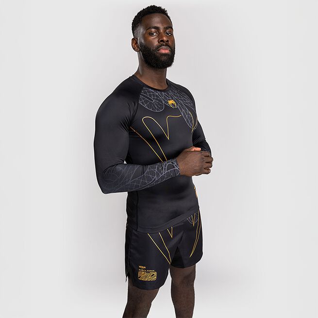 Serpenti Rashguard Langærmet Sort Sølv Guld