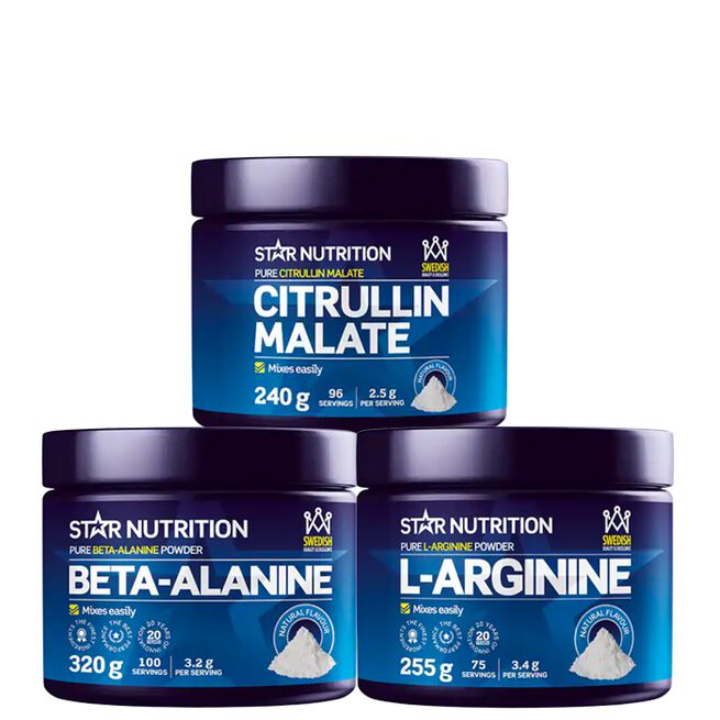Pumpepakke: Citrullin malat + L-arginin + Beta-alanin