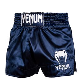 Venum Classic Muay Thai Short Navy Blue/White, L  Klassiske Muay Thai Shorts Blå/Hvide