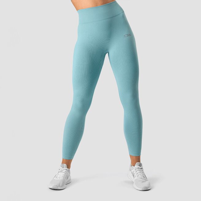 Ribbed Define Seamless Tights, Pale Blue
